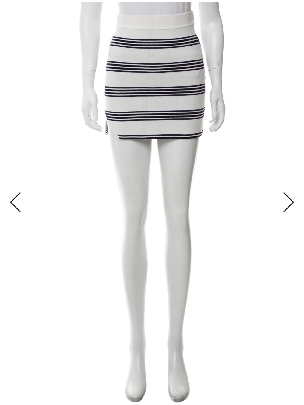 Alice McCall Navy and White Striped Knit Mini Skirt